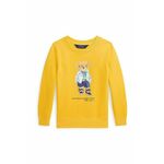 Otroški pulover Polo Ralph Lauren rumena barva - rumena. Otroški pulover iz kolekcije Polo Ralph Lauren. Model izdelan iz pletenine s potiskom.