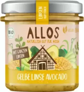 Allos Bio namaz iz leče - rumena leča avokado - 140 g