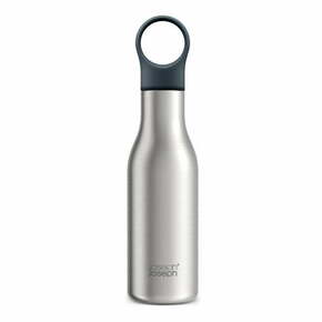 Steklenica za vodo za na pot iz nerjavečega jekla v sijajno srebrni barvi 500 ml Loop – Joseph Joseph