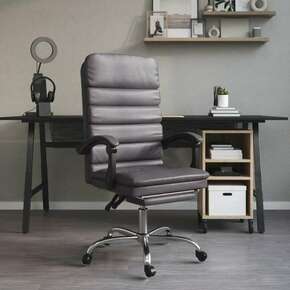 Shumee Masažni pisarniški stol sivo umetno usnje