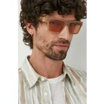 Sončna očala Versace moški, bež barva - bež. Sončna očala iz kolekcije Versace. Model z enobarvnimi stekli in okvirjem iz plastike.