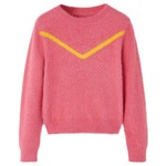 vidaXL Otroški pulover pleten starinsko roza 128