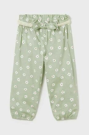 Otroške bombažne hlače Mayoral zelena barva - zelena. Kratke hlače za dojenčka iz kolekcije Mayoral. Model izdelan iz vzorčaste tkanine. Modelu je priložen naglavni trak.