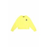 Otroška bombažna mikica Dkny rumena barva - rumena. Otroška pulover iz kolekcije Dkny. Model izdelan iz pletenine z nalepko.
