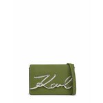 Usnjena torbica Karl Lagerfeld črna barva - zelena. Majhna torbica iz kolekcije Karl Lagerfeld. Model na zapenjanje, izdelan iz naravnega usnja. Model je enostaven za čiščenje in vzdrževanje.
