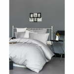 Svetlo siva posteljnina za zakonsko posteljo iz bombažnega satena 200x200 cm – Mijolnir