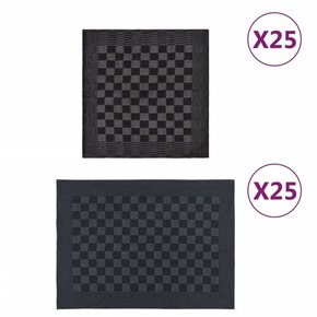 VidaXL Komplet brisač 50-delni črn in siv bombaž