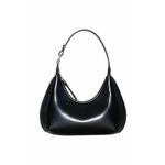 Usnjena torbica By Far črna barva, 20PFBASBLWSMA - črna. Majhna torbica iz kolekcije By Far. Model na zapenjanje, izdelan iz telečjega usnja, ki je mehko in vzdržljivo.