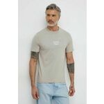 Bombažna kratka majica Calvin Klein moški, siva barva - siva. Kratka majica iz kolekcije Calvin Klein, izdelana iz tanke, elastične pletenine. Model iz izjemno udobne bombažne tkanine.