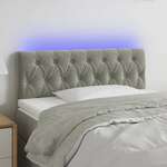 vidaXL LED posteljno vzglavje svetlo sivo 100x7x78/88 cm žamet