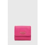 Denarnica Guess ženski, roza barva - roza. Mala denarnica iz kolekcije Guess. Model izdelan iz ekološkega usnja.