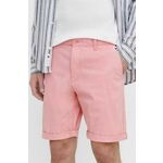 Kratke hlače Tommy Jeans moški, roza barva - roza. Kratke hlače iz kolekcije Tommy Jeans. Model izdelan iz gladke tkanine. Model iz zračne tkanine z visoko vsebnostjo bombaža.
