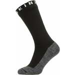 Sealskinz Waterproof Warm Weather Soft Touch Mid Length Sock Black/Grey Marl/White S Kolesarske nogavice