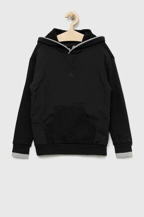 Otroški pulover adidas U FLEECE HD črna barva