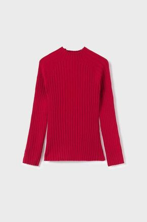 Otroški pulover Mayoral rdeča barva - rdeča. Otroške Pulover iz kolekcije Mayoral. Model izdelan iz rebraste pletenine. Model iz izjemno udobne tkanine z visoko vsebnostjo viskoze.