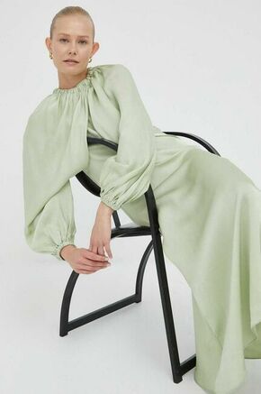 Obleka Day Birger et Mikkelsen zelena barva - zelena. Obleka iz kolekcije Day Birger et Mikkelsen. Model izdelan iz enobarvne tkanine. Model iz izjemno udobne tkanine z visoko vsebnostjo viskoze.