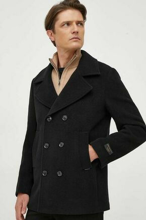 Volnen plašč Liu Jo črna barva - črna. Plašč iz kolekcije Liu Jo. Nepodložen model