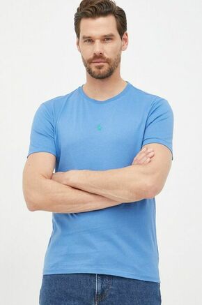 Bombažna kratka majica Polo Ralph Lauren - modra. Lahkotna kratka majica iz kolekcije Polo Ralph Lauren. Model izdelan iz tanke