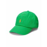 Bombažna bejzbolska kapa Polo Ralph Lauren zelena barva - zelena. Kapa s šiltom vrste baseball iz kolekcije Polo Ralph Lauren. Model izdelan iz enobarvne tkanine.