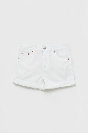 Levi's Hlače - bela. Otroške kratke hlače iz kolekcije Levi's. Model narejen iz gladek material.