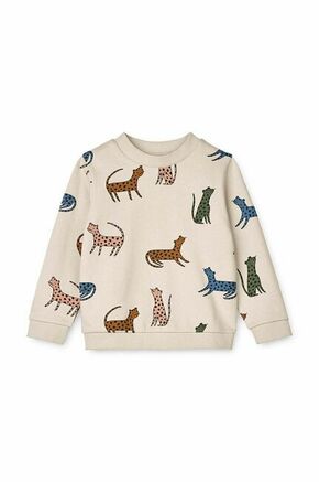 Otroški bombažen pulover Liewood bež barva - bež. Otroški pulover iz kolekcije Liewood. Model izdelan iz vzorčaste pletenine.