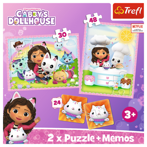 Trefl Puzzle 2v1 + kladivo - Gabby s svojo mačko / Universal Gabby's Dollhouse