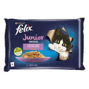 Felix hrana za mačke Fantastic Junior s piščancem in lososom v želeju