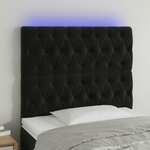 Vidaxl LED posteljno vzglavje črno 100x7x118/128 cm žamet