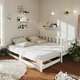shumee Izvlečna dnevna postelja 2x(90x200) cm bela trdna borovina