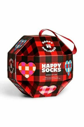 Nogavice Happy Socks Bauble Sock Gift Box rdeča barva - rdeča. Nogavice iz kolekcije Happy Socks. Model izdelan iz elastičnega
