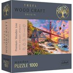Hit Wooden Puzzle 1000 - Sončni zahod nad mostom Golden Gate