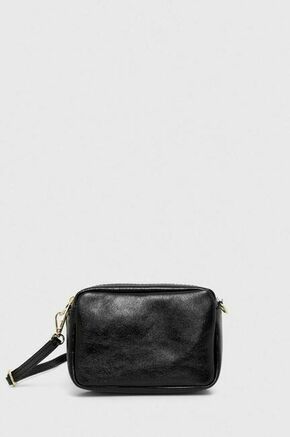 Usnjena torbica Answear Lab črna barva - črna. Majhna torbica iz kolekcije Answear Lab. Model na zapenjanje