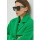 Sončna očala Gucci ženski, zelena barva - zelena. Sončna očala iz kolekcije Gucci. Model s enobarvnimi stekli in okvirji iz plastike. Ima filter UV 400.