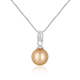 JwL Luxury Pearls Elegantna srebrna ogrlica z zlatim biserom južnega Pacifika JL0734 (verižica, obesek) srebro 925/1000