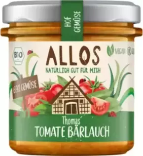 Allos Bio kmečka zelenjava - Thomasov namaz iz paradižnika in čemaža - 135 g