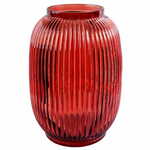 Lene Bjerre Steklena vaza STRIA, rdeča, 20 cm