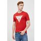 Bombažen t-shirt Guess rdeča barva - rdeča. Prilagojen T-shirt iz kolekcije Guess. Model izdelan iz tanke, elastične pletenine.