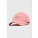 Bombažna bejzbolska kapa BOSS roza barva - roza. Kapa s šiltom vrste baseball iz kolekcije BOSS. Model izdelan iz materiala z nalepko.