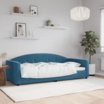vidaXL Raztegljiva postelja modra 90x200 cm žamet
