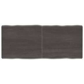 VidaXL Mizna plošča temno siva 140x60x6 cm obdelana trdna hrastovina