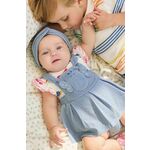 Obleka za dojenčka Mayoral Newborn - modra. Obleka za dojenčka iz kolekcije Mayoral Newborn. Model izdelan iz kombinacije pletenine in tkanine.
