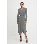 Obleka Elisabetta Franchi - črna. Obleka iz kolekcije Elisabetta Franchi. Model izdelan iz vzorčaste tkanine. Model iz zračne viskozne tkanine.