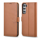 iCARER haitang leather wallet case usnjena torbica za samsung galaxy s22 + (s22 plus) wallet housing cover brown (aksm05bn)