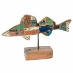 NEW Okrasna Figura Calypso Riba 51 x 11 x 28 cm Tik Pisana