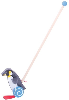 Bigjigs Baby Drevený tučniak na tyči