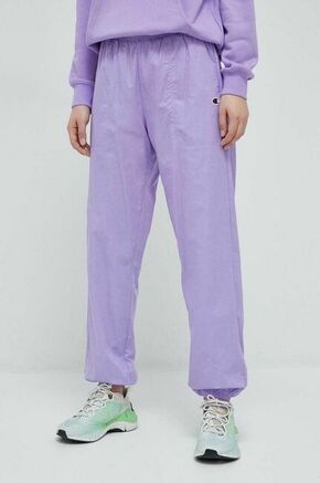 Bombažne hlače Champion vijolična barva - vijolična. Hlače iz kolekcije Champion. Model izdelan iz enobarvne tkanine. Izjemno udoben material
