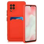 ovitek za kartico silikonska denarnica denarnica z režo za kartico dokumenti za samsung galaxy a42 5g rdeča