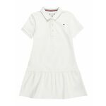 Otroška obleka Tommy Hilfiger bela barva - bela. Otroški obleka iz kolekcije Tommy Hilfiger. Model izdelan iz enobarvnega materiala. Model iz izjemno udobne tkanine z visoko vsebnostjo bombaža.