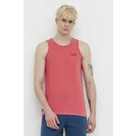 Bombažna kratka majica Superdry moški, roza barva - roza. Kratka majica iz kolekcije Superdry. Model izdelan iz elastične pletenine. Model iz zračne bombažne tkanine.