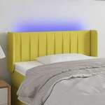 Vidaxl LED posteljno vzglavje zeleno 83x16x78/88 cm blago